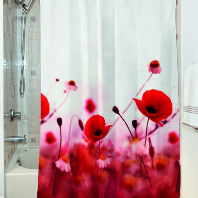Κουρτίνα μπάνιου Poppies Art 3067 190×180 Κόκκινο Beauty Home