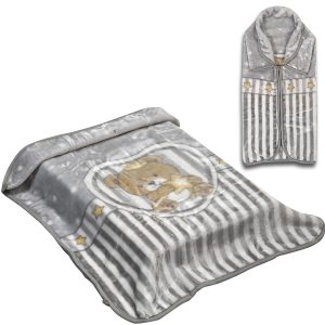 Baby blanket – Sleeping bag Art 5250 80 × 110 Gray Beauty Home
