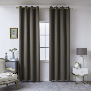 Shading Blackout Curtain with 8 rings Art 8400 140 × 270 Brown