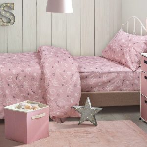 Σετ παπλωματοθήκη μονή Princess Art 6214 170×245 Ροζ Beauty Home