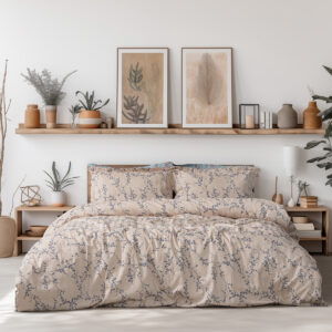 Beauty Home Σετ σεντόνια υπέρδιπλα Art 12210 Anastasia 100% Βαμβακοσατέν 300tc 240×270 Μπεζ