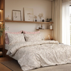 Beauty Home Σετ πάπλωμα υπέρδιπλο Art 12215 Nova 100% Βαμβακοσατέν 300tc 220×240 Άμμου