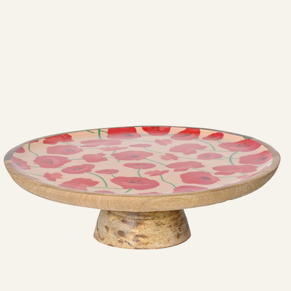 Beauty Home Ταρτίερα από Ξύλο Μάνγκο με Σχέδιο Παπαρούνας
27.5cm x 9.5cm