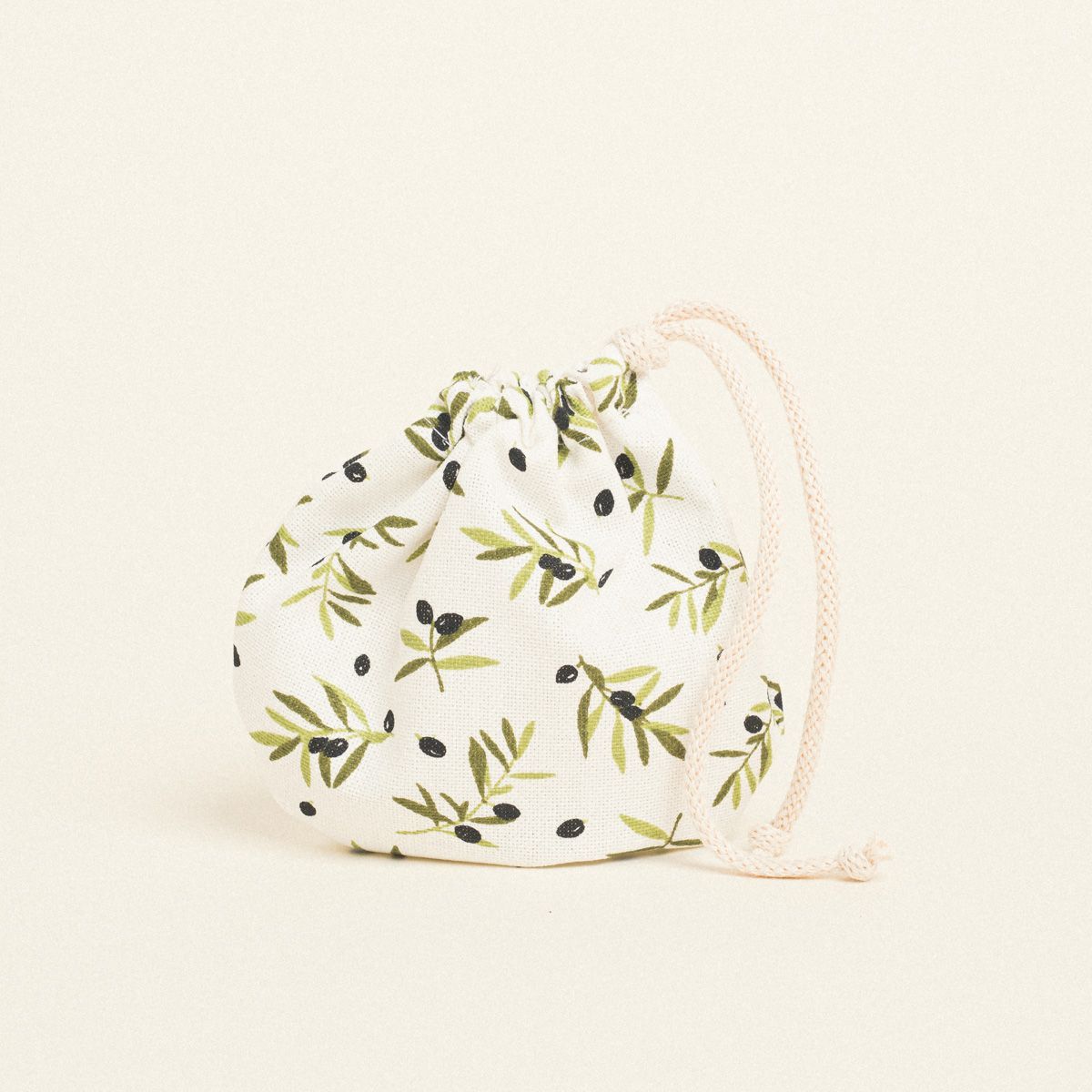 Beauty Home ΠΟΥΓΚΙ ΟΒΑΛ ΜΕ ΚΟΡΔΟΝΙ 13 x 14 cm ΜΙΚΡΕΣ ΕΛΙΕΣ ΛΕΥΚΟ ΦΟΝΤΟ 140 CM