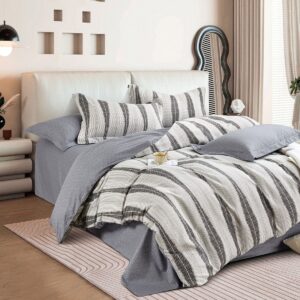 Beauty Home Σετ πάπλωμα υπέρδιπλο Art 12288 Adamantia 220×240 Εκού,Ανθρακί