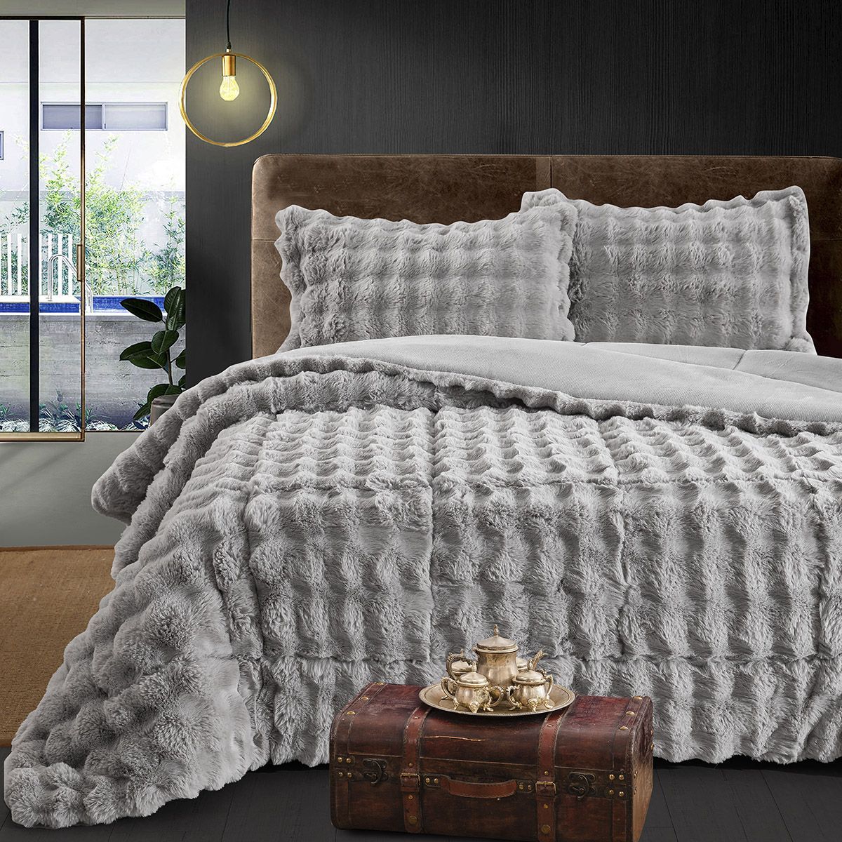 Beauty Home Κουβερτοπάπλωμα king size Art 12662 240x260 Γκρι