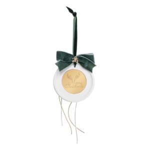 Beauty Home ΚΡΕΜΑΣΤΟ ΣΤΡΟΓΓΥΛΟ ΚΕΡΑΜΙΚΟ ME PLEXI MERRY CHRISTMAS ΠΡΑΣΙΝΟ