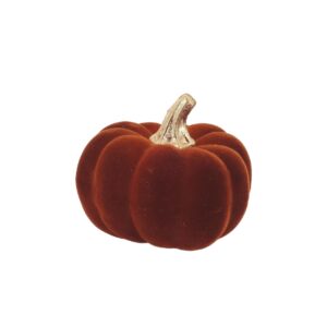 Beauty Home Κολοκύθα βελούδινη κεχριμπαρί με χρυσό Ø9 x 7 cm