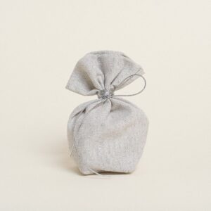 Beauty Home ΠΟΥΓΚΙ ΜΕ ΒΑΣΗ 8 x 12 cm  ΓΚΡΙ ΑΣΗΜΙ LUREX