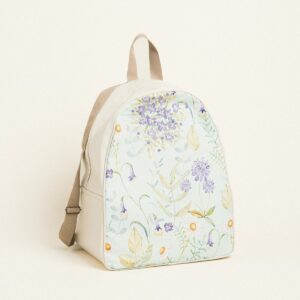 Beauty Home BACKPACK 43x35x23cm ΠΟΠΛΙΝΑ ΑΝΘΗ ΣΕ ΒΕΡΑΜΑΝ ΦΟΝΤΟ