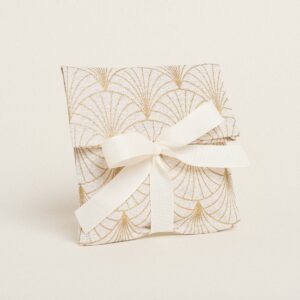 Beauty Home ΠΟΥΓΚΙ ΜΕ ΚΟΡΔΕΛΑ 12 x 17 cm ΕΚΡΟΥ ΜΕ ΧΡΥΣΟ ART DECO