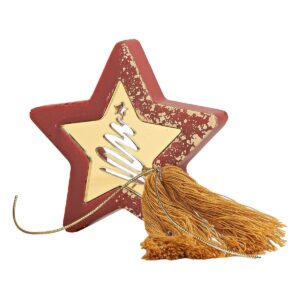 Beauty Home ΕΠΙΤΡΑΠΕΖΙΟ ΑΣΤΕΡΙ ΜΕ PLEXI GLASS ΚΟΚΚΙΝΟ