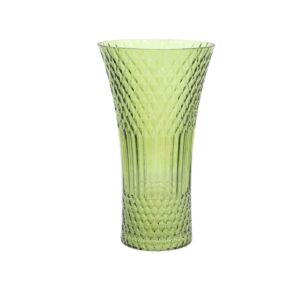 Beauty Home Βάζο γυάλινο Iris  – Λαδί Ø13x23cm – 1100m