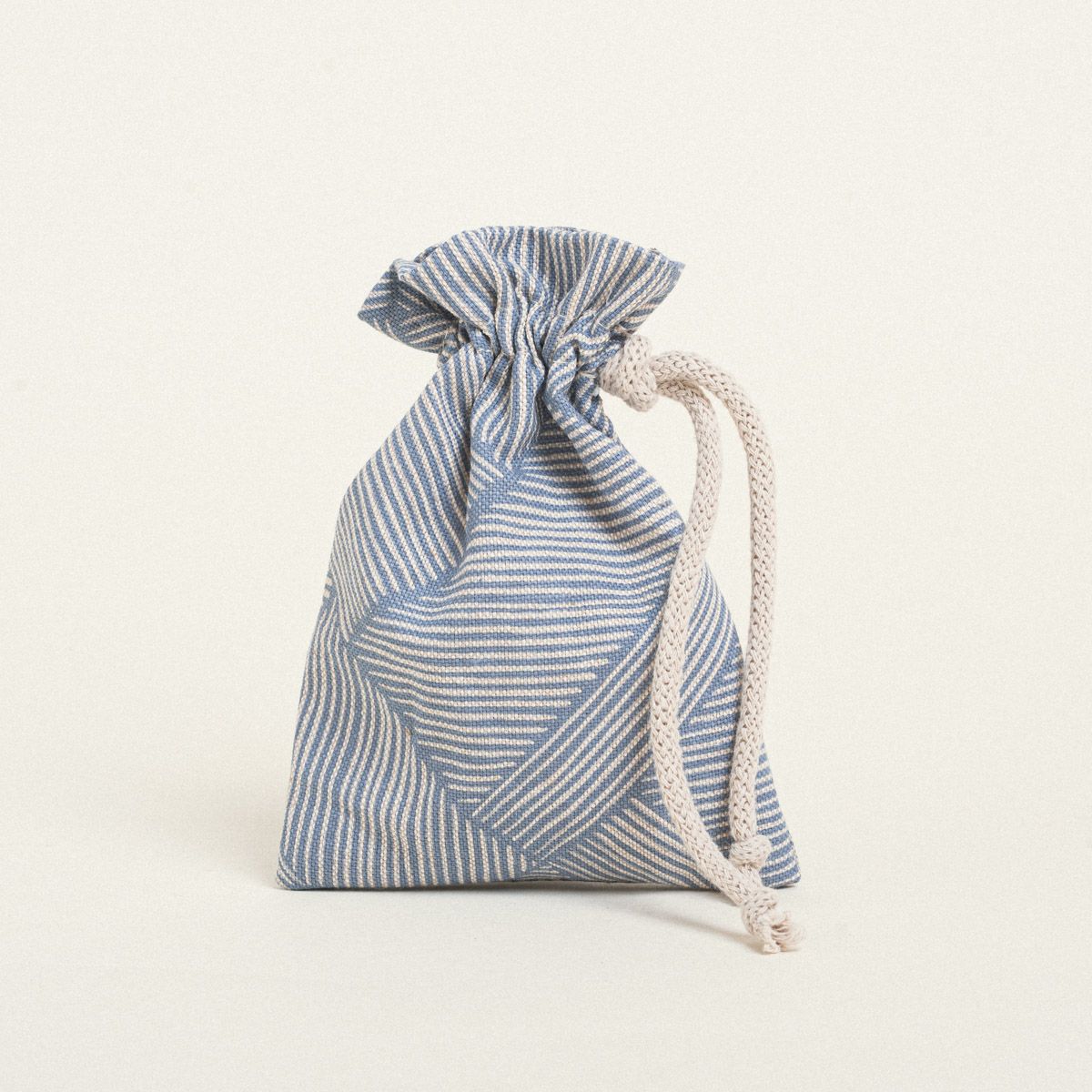 Beauty Home ΠΟΥΓΚΙ ΜΕ ΚΟΡΔΟΝΙ 12 x 17 cm ΔΙΑΓΩΝΙΕΣ ΓΡΑΜΜΕΣ ΜΠΛΕ - Image 2