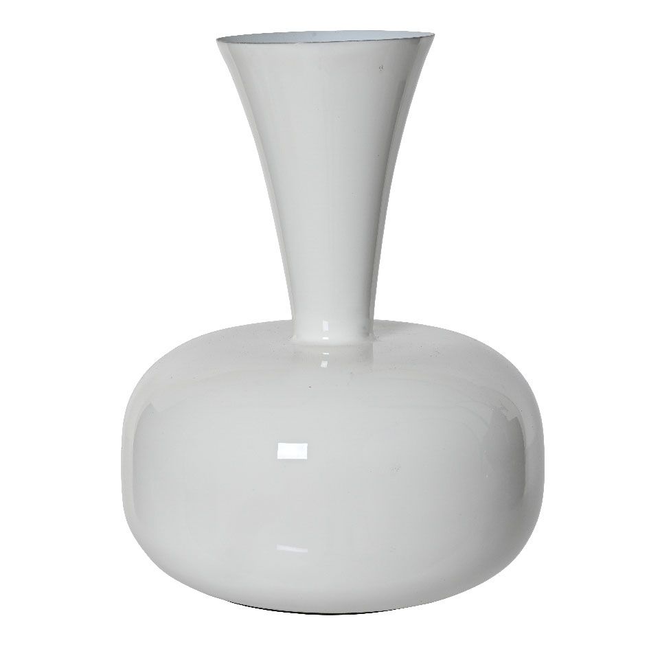 Beauty Home Μεταλλικό Βάζο Λευκό 17 x 23 CM - Image 2