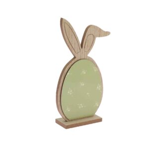 Beauty Home Ξύλινο διακοσμητικό Αυγό με αυτιά κουνελιού 12x25x5cm