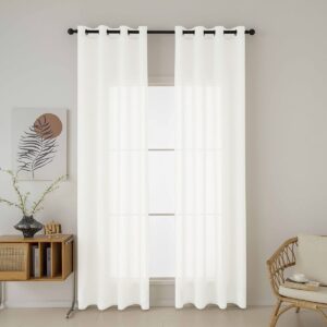 Beauty Home Κουρτίνα γάζα μονόχρωμη με 8 μεταλλικούς κρίκους Fit Art 8447 140×270 Εκρού