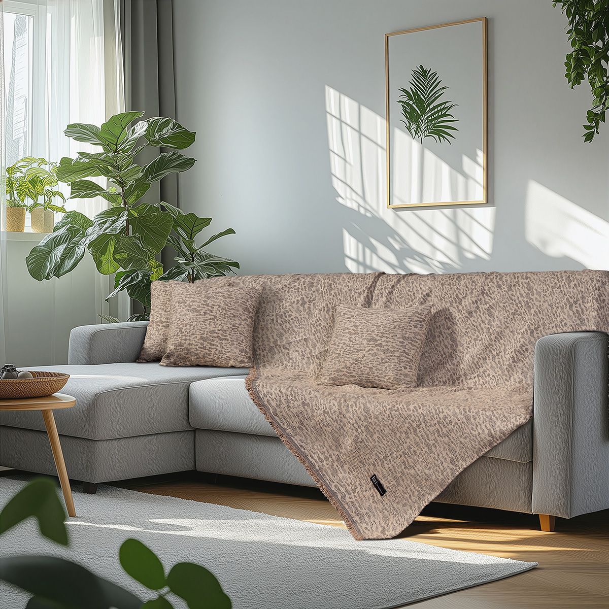 Beauty Home Ριχτάρι Τριθέσιο Art 8643 170x290 Μπεζ