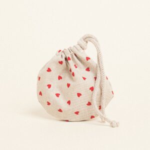 Beauty Home ΠΟΥΓΚΙ ΟΒΑΛ ΜΕ ΚΟΡΔΟΝΙ 13 x 14 cm ΜΙΚΡΕΣ ΚΟΚΚΙΝΕΣ ΚΑΡΔΙΕΣ