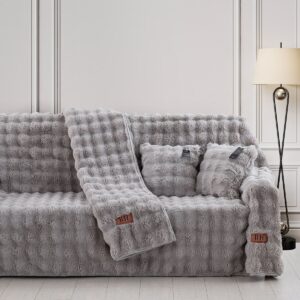 Beauty Home Γούνινο ριχτάρι Διθέσιο Art 8721 180×250 Γκρι