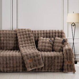 Beauty Home Γούνινο ριχτάρι Διθέσιο Art 8722 180×250 Μόκα