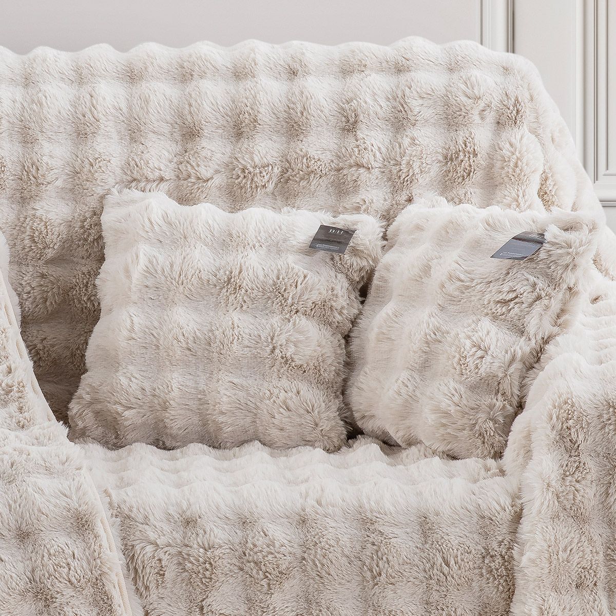 Beauty Home Γούνινη Μαξιλαροθήκη διακοσμητική Art 8723 40x40 Εκρού