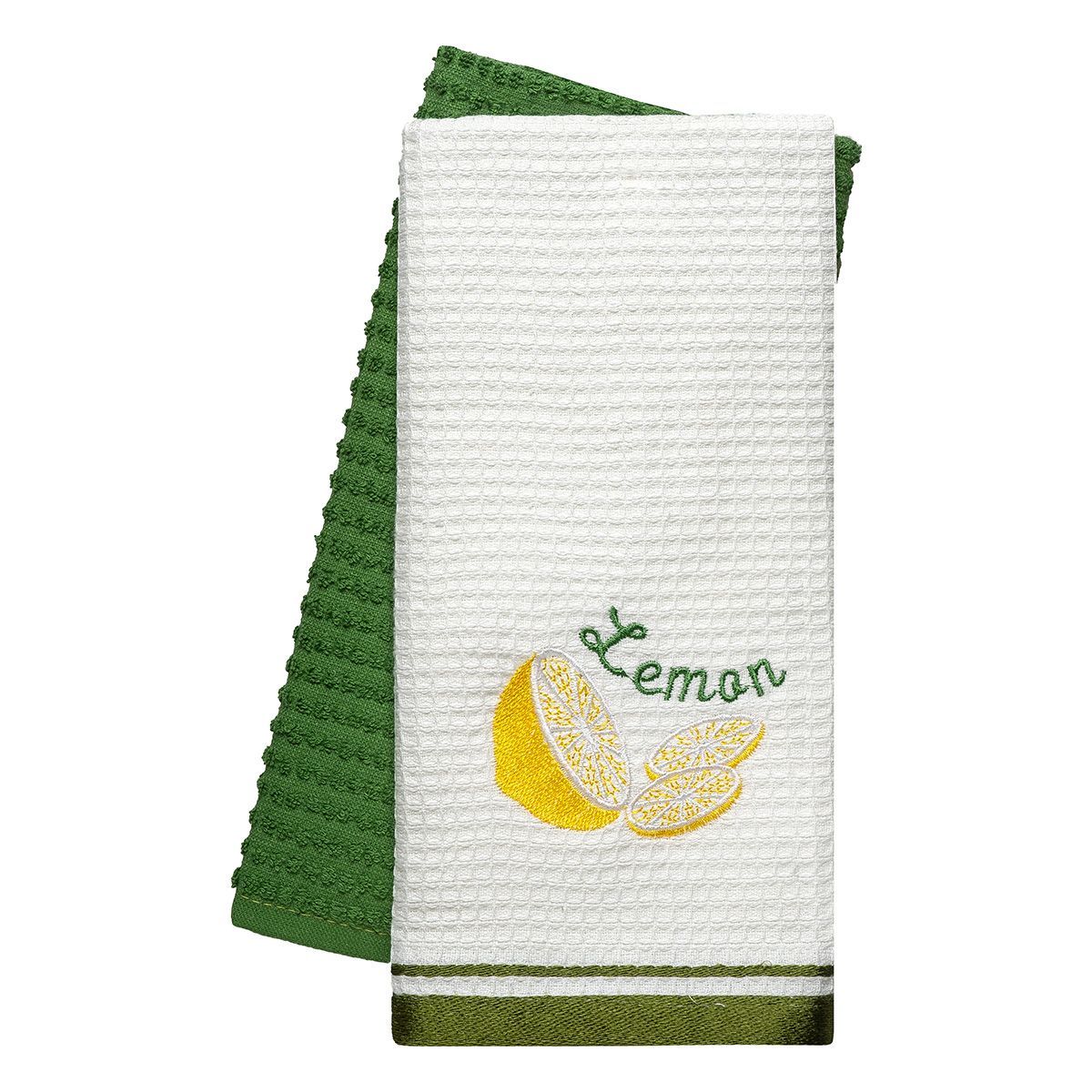 Beauty Home Ποτηρόπανα σετ 2τμχ Lemon Art 8806 40x60 Πράσινο