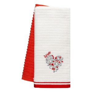 Beauty Home Ποτηρόπανα σετ 2τμχ Love Art 8808 40×60 Κόκκινο