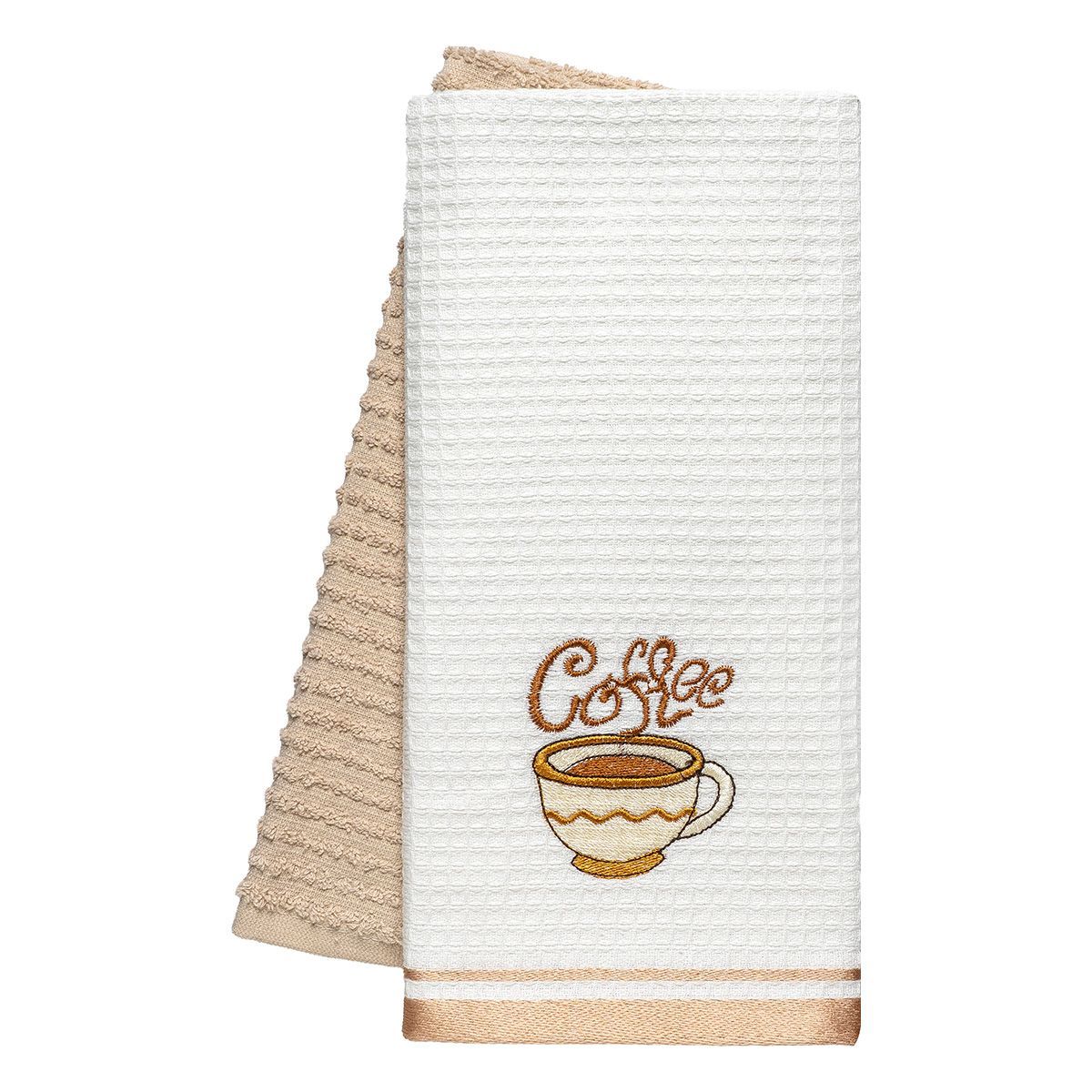 Beauty Home Ποτηρόπανα σετ 2τμχ Coffe Art 8810 40x60 Μπεζ