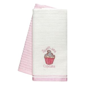 Beauty Home Ποτηρόπανα σετ 2τμχ Cupcake Art 8815 40×60 Ροζ