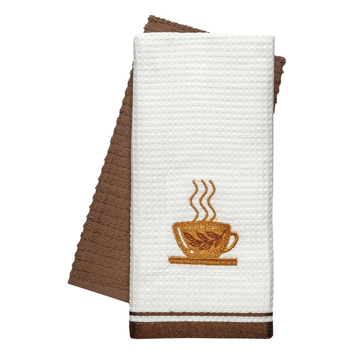 Beauty Home Ποτηρόπανα σετ 2τμχ Chocolate Art 8818 40x60 Καφέ