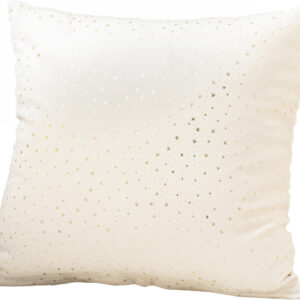 Beauty Home Μαξιλαροθήκη 45 x 45 cm Βελούδο Εκρού Με Χρύσα Αστέρια