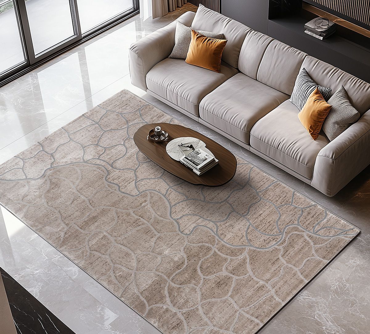 Beauty Home Σετ Κρεβατοκάμαρας 3τμχ Zenia Art 9442 (67x140+67x140+67x230) Μπεζ,Γκρι - Image 2