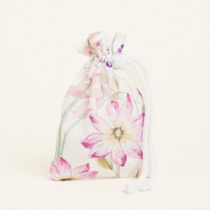 Beauty Home ΠΟΥΓΚΙ ΜΕ ΚΟΡΔΟΝΙ 12 x 17 cm ΠΟΠΛΙΝΑ ΑΝΘΗ ΣΕ ΛΙΛΑ ΑΠΟΧΡΩΣΕΙΣ