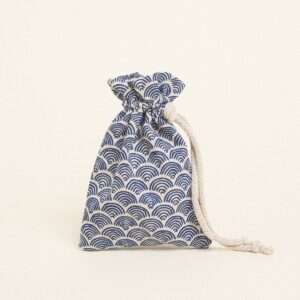 Beauty Home ΠΟΥΓΚΙ ΜΕ ΚΟΡΔΟΝΙ 12 x 17 cm ΜΙΝΙ ΜΠΛΕ ΚΥΜΑΤΑ