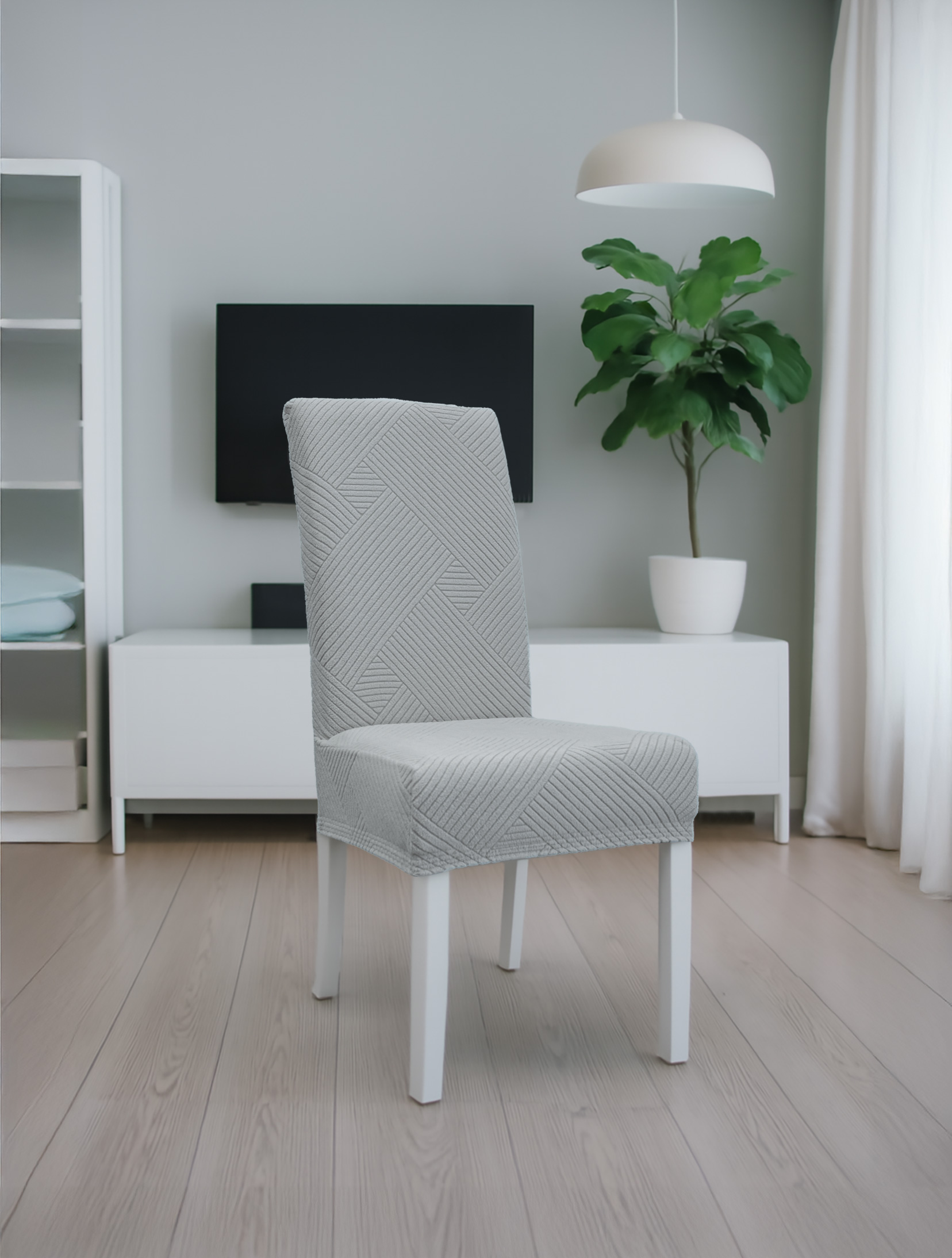 Ελαστικά καλύμματα τραπεζαρίας EARTHLINE GREY MADI - Image 2