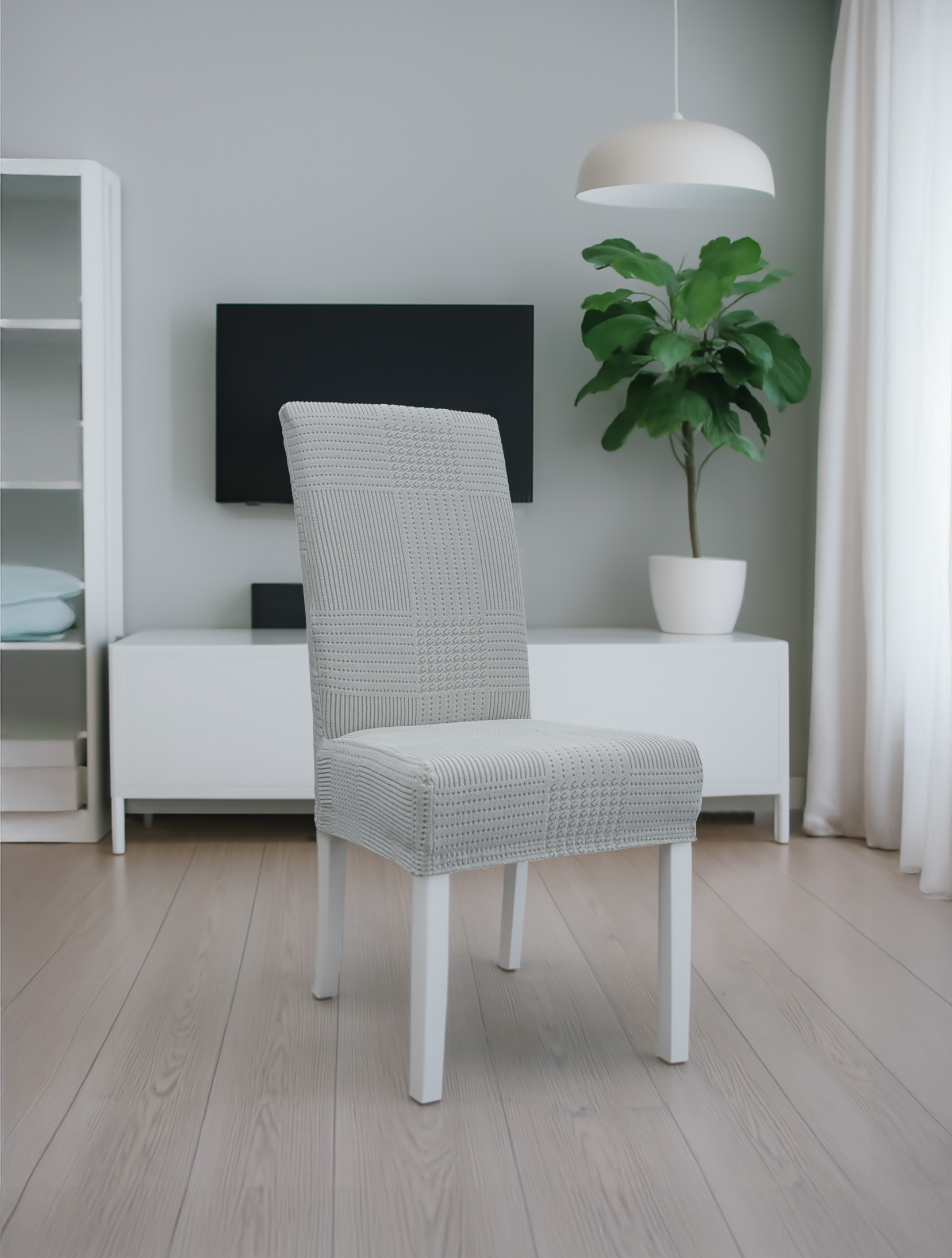 Ελαστικά καλύμματα τραπεζαρίας LINEPLAY GREY MADI - Image 2