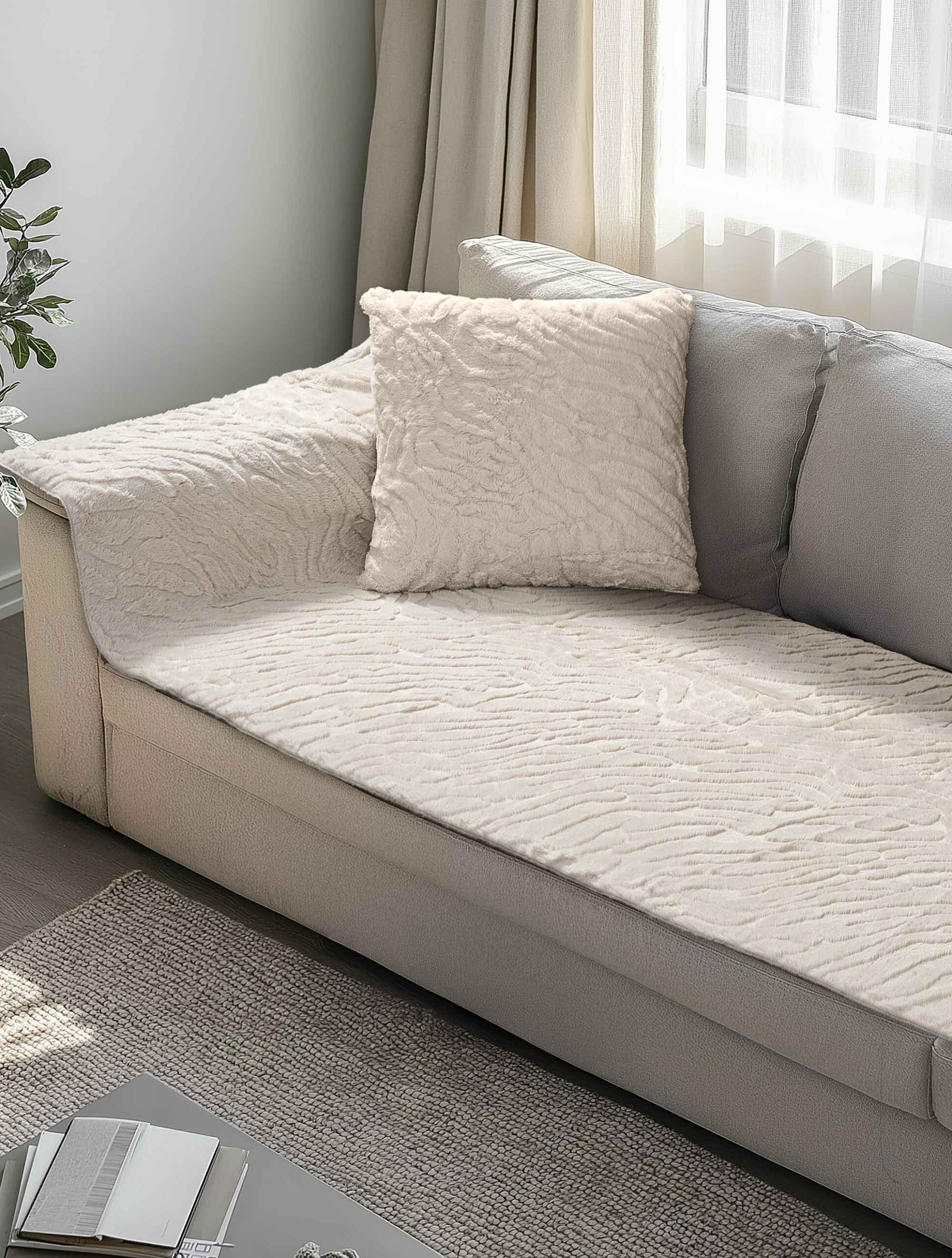 Μεμονωμένο γούνινo κάλυμμα SERANI BEIGE MADI