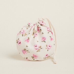 Beauty Home ΠΟΥΓΚΙ ΟΒΑΛ ΜΕ ΚΟΡΔΟΝΙ 13 x 14 cm ΜΙΝΙ ΦΛΟΡΑΛ ΕΚΡΟΥ