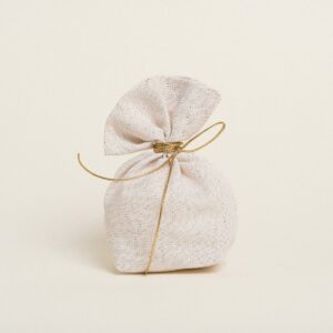 Beauty Home ΠΟΥΓΚΙ ΜΕ ΒΑΣΗ 8 x 12 cm  ΕΚΡΟΥ ΧΡΥΣΟ LUREX