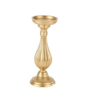 Beauty Home Κηροπήγιο μπαρόκ ματ χρυσό Ø10.5 x 28.5 cm