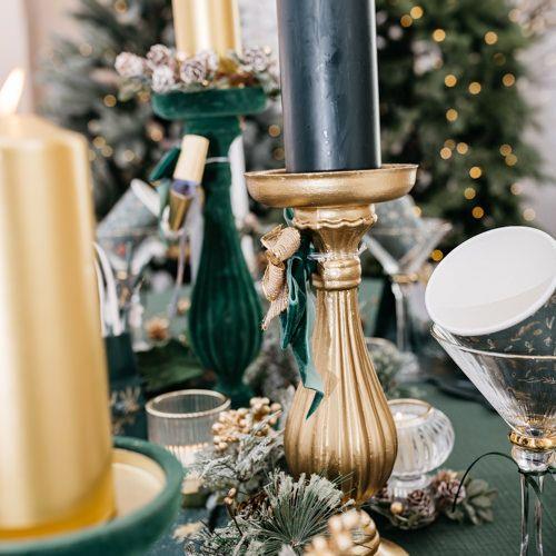 Beauty Home Κηροπήγιο μπαρόκ ματ χρυσό Ø10.5 x 28.5 cm - Image 4