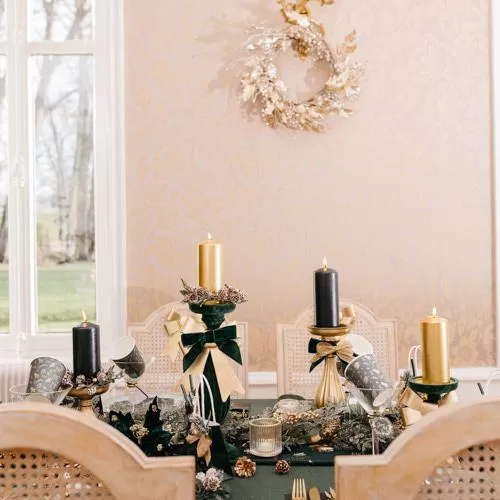 Beauty Home Κηροπήγιο μπαρόκ ματ χρυσό Ø10.5 x 28.5 cm - Image 3