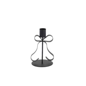 Beauty Home Κηροπήγιο μεταλλικός φιόγκος Andréa – Μαύρο 13×9,5x8cm