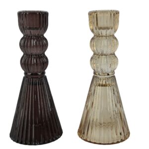 Beauty Home Γυάλινο κηροπήγιο 6,5 x 15cm