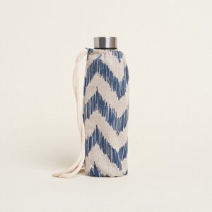 Beauty Home ΘΗΚΗ ΓΙΑ ΜΠΟΥΚΑΛΙ ΜΕ ΚΟΡΔΟΝΙ 22 x 12 cm  ΜΠΛΕ ΖΙΓΚΖΑΓΚ