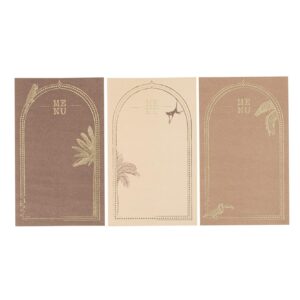 Beauty Home 9 Κάρτες χάρτινες menu με θέμα “Ανατολής” – Καφέ , κρεμ και μπεζ 17 x 10 cm