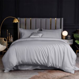 Beauty Home Σετ παπλωματοθήκη υπέρδιπλη Bamboo 300tc Art 12051 Silver Fantasy 240×260 Γκρι