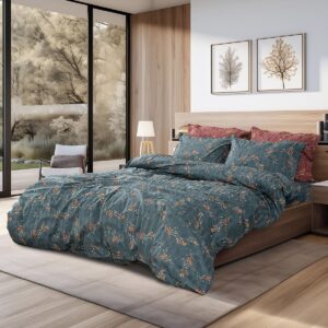 Beauty Home Σετ παπλωματοθήκη υπέρδιπλη Art 12217 Gemini 100% Βαμβακοσατέν 300tc 230×250 Κυπαρισσί