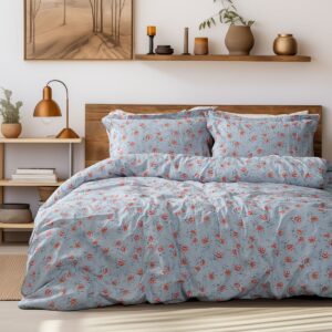 Beauty Home Σετ παπλωματοθήκη υπέρδιπλη Art 12219 Ivy 100% Βαμβακοσατέν 300tc 230×250 Γκρι